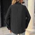 thumbnail image 6 of Women Shirts Casual Lapel Button Long Sleeve Solid Color Shirts Loose Comfy Cardigan Blouse Black M, 6 of 6