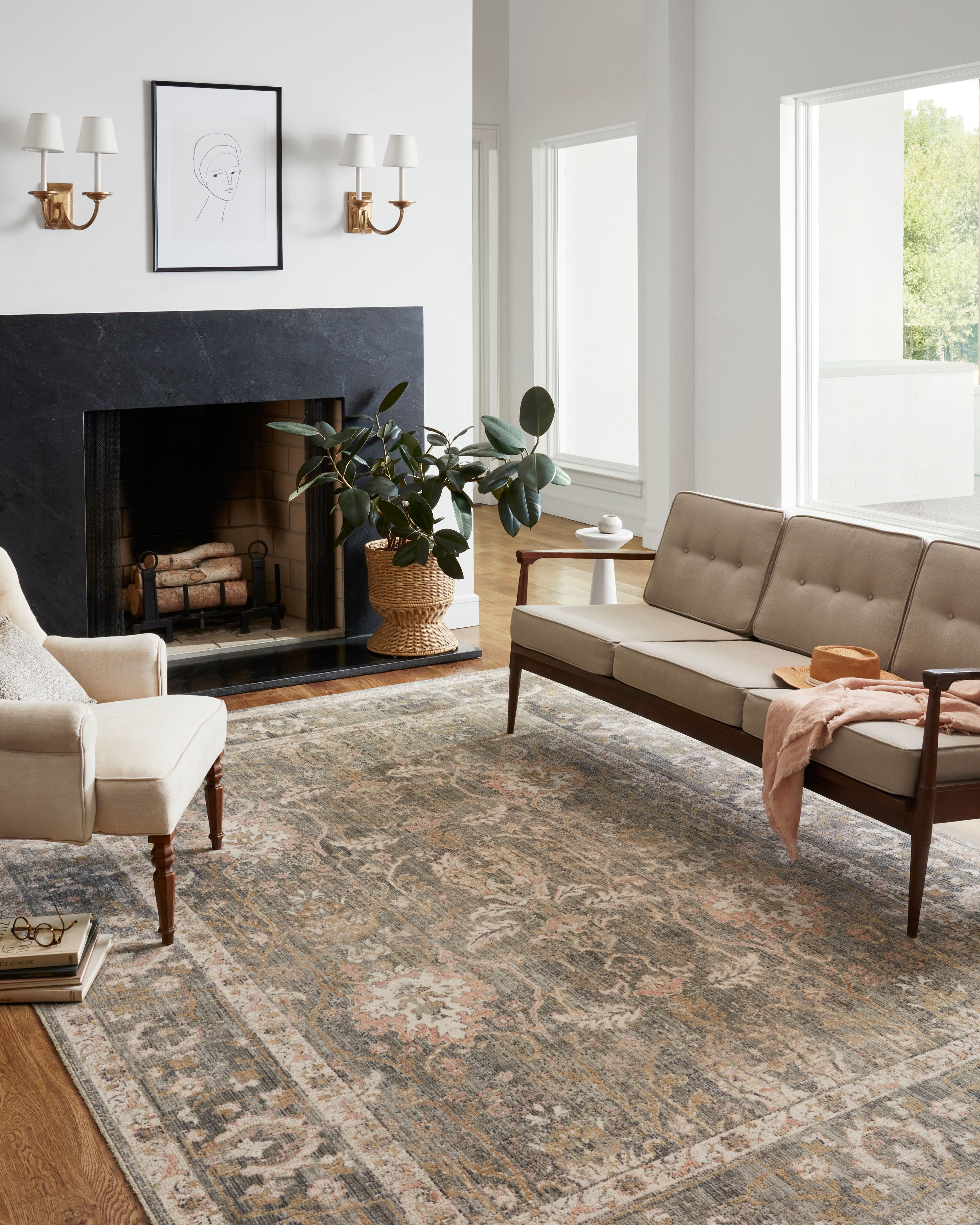 Chris Loves Julia x Loloi Rosemarie Sage/Blush 7'-10" x 10' Area Rug
