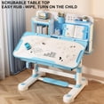 thumbnail image 6 of Floseru Kids Desk and Chair Set, Ergonomic Height Adjustable, Study Desk with Bookshelf, Book Stand, Metal Hook and Storage Drawer for Boys Girls,Student Writing Desk for 5-12 Years, 6 of 8