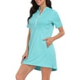 thumbnail image 4 of HDE Women's Short Sleeve UPF 50 Beach Coverup Dress with Hood Blue M, 4 of 6