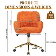 thumbnail image 5 of ENYOPRO Office Chair with Chrome Legs, Ergonomic Teddy Desk Chair Vanity Chair with Wheels, Modern Computer Chair for Home Office,Orange, 5 of 6