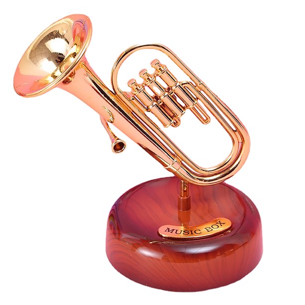 Caja de música para Bar Café adornos saxofón trompeta trompa regalo para niños y niñas