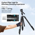thumbnail image 3 of Trípode SMALLRIG 63, vídeo, viaje, fibra de carbono, 1,3 kg, carga 4 kg, 3 of 8