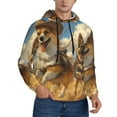thumbnail image 2 of Honeii Farm Corgi German Shepherd Pattern Mens Hoodies Men's Loose Sleeve Sweatshirt,Pullover Hooded Sweatshirt for Men,Essentials Hoodie-Large, 2 of 7