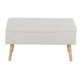 thumbnail image 6 of Storage Contemporary Bench in Natural Wood and Beige Fabric by LumiSource, 6 of 7