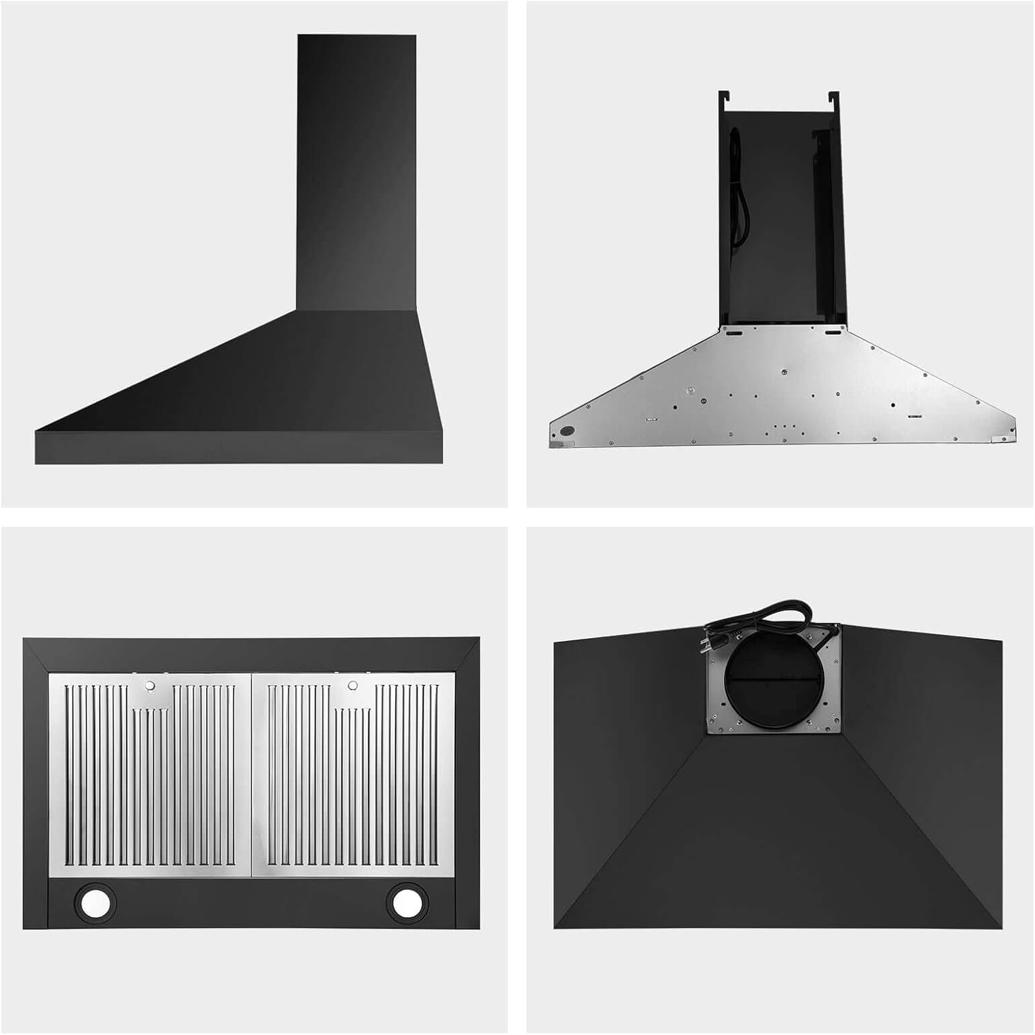 30 inch Wall Mount Range Hood 30 inches,Stainless Steel Wall Mount Range Hood,Vent Hood 30 inch w/Touch Control,Ducted/Ductless Convertible,Chimney-Style Over Stove Vent Hood,Kitchen Hood,Baffle Filt