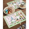 thumbnail image 2 of Easter Placemats Set of 6, Gnome Easter Eggs Bunny Placemat for Dining Table Decorations, Pink Green Buffalo Plaid Place Mats, Spring Table Mats for Kitchen Dinner Seasonal Holiday Party Decor, 2 of 4