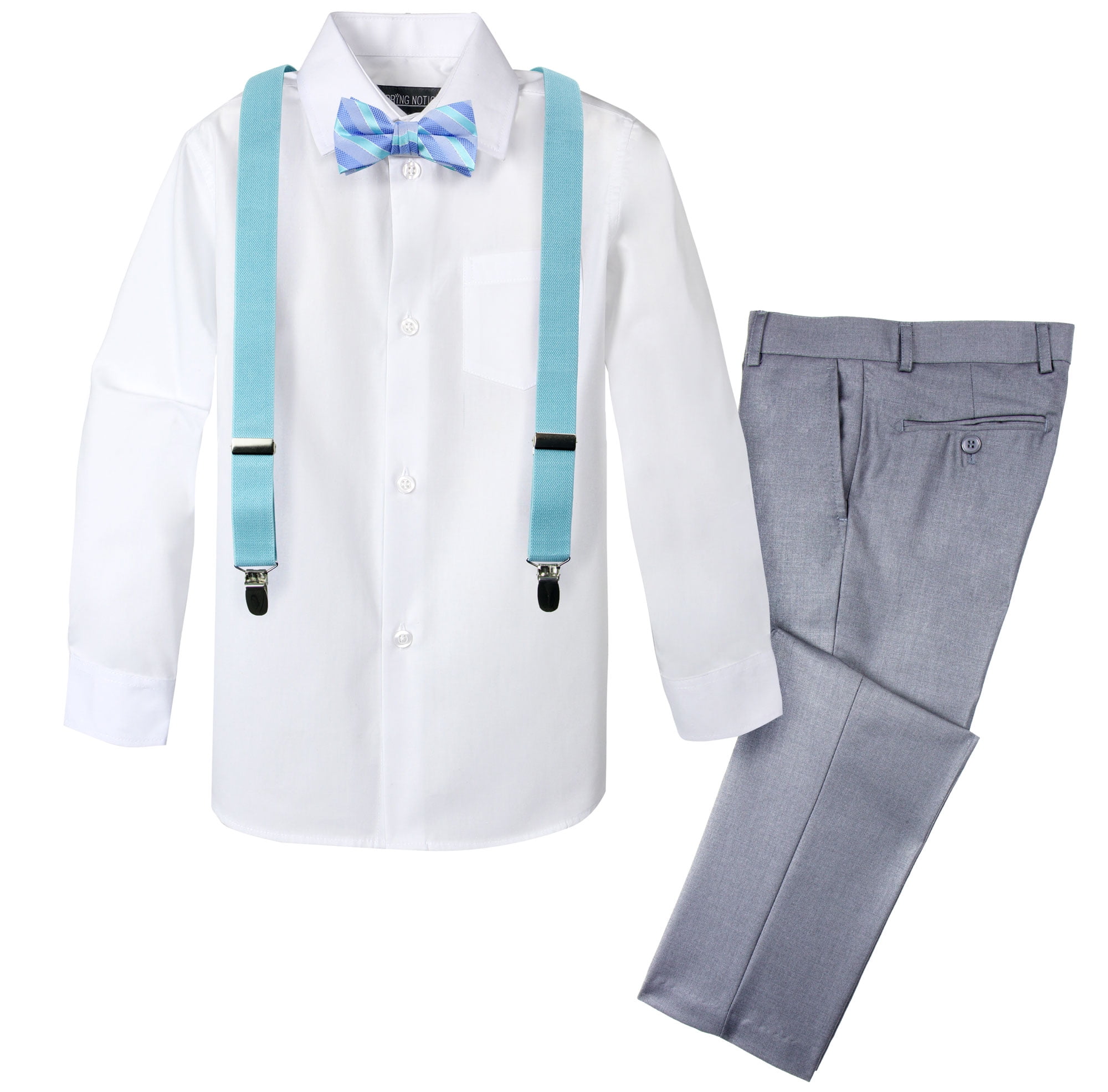 Spring Notion Boys' 4Piece Patterned Dress up Pants Set