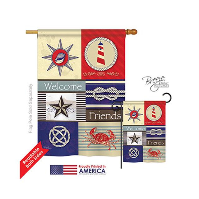 Breeze Decor 07001 Collage de Rivage Plage & Nautique Impression Verticale Double Face Drapeau de Maison - 28 x 40 Po