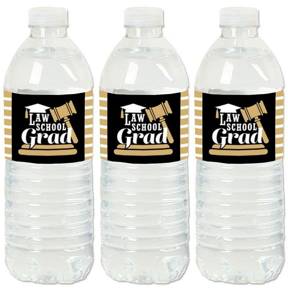 Big Dot of Happiness Law School Grad - Future Lawyer Graduation Party Water Bottle Sticker Labels - Set of 20