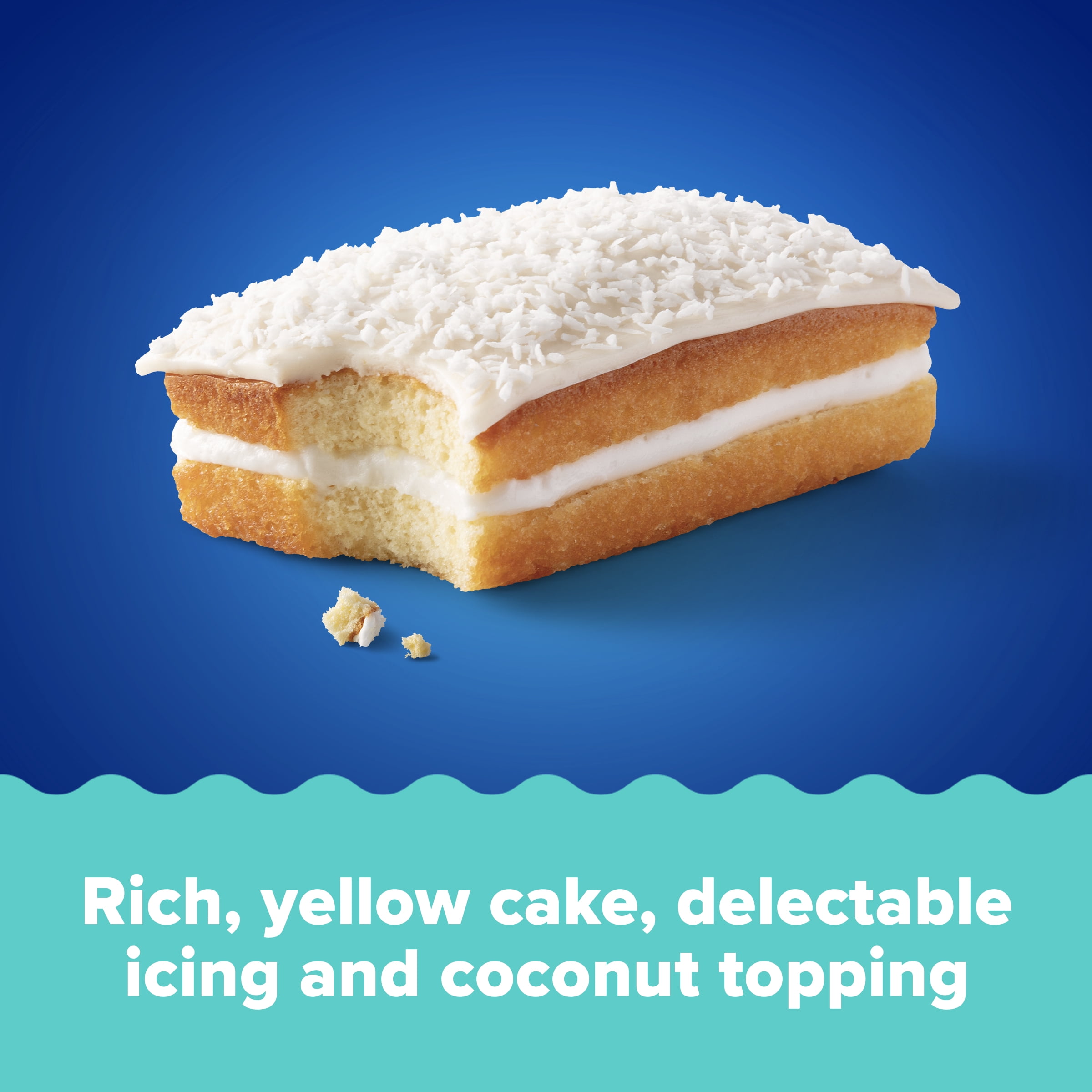 Tastykake Coconut Juniors, 4 Count, 4 Individually Wrapped Coconut Topped Snack Cakes, Shelf-Stable