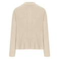 thumbnail image 6 of Itsame Knitted Sweater Women Long Sleeves Knitted Sweatershirt High Neck New Solid Color Relaxed Lapel Collar Sweatshirts Beige Size M, 6 of 8