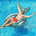 thumbnail image 5 of Inflatable Buoy, Durable Round Inflatable with Handle Air Mattress Floating Inflatable Pool Raft Pool Float Adult Size Ring (Fish Tail Lake Blue), 5 of 5