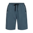 thumbnail image 2 of HBYJLZYG Men's Athletic Drawstring Shorts with Side Zipper Pockets, Quick Dry Lightweight Design, Relaxed Loose Fit for Gym Workout and Summer Outdoor Sports, 2 of 6