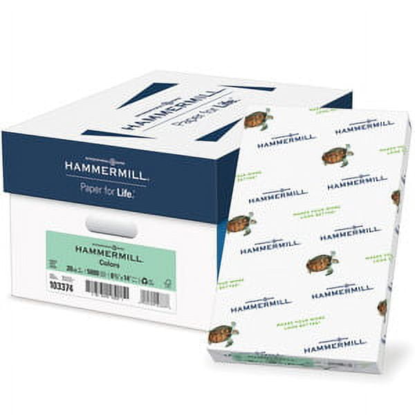 103374 Hammermill Colored Paper, Green Printer Paper, 20lb, 8.5x14 Paper,  Legal Size, 500 Sheets / 1 Ream, Pastel Paper, Colorful