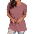 thumbnail image 3 of Womens T Shirts Short Sleeve Crewneck Loose Summer Spring Tops Short Sleeve Oversized T Shirts Fashion Basic Casual Tee Clothes 2025 Trendy, 3 of 4