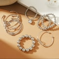 thumbnail image 6 of 6 PACK Boho Silver Chain Bracelets Set for Women,Multiple Layered Stackable Open, 6 of 8