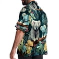 thumbnail image 3 of Koala Men's Short Sleeve Printed Button Down Beach Shirt Casual Summer Unisex Tops with Spread Collar, 3 of 6