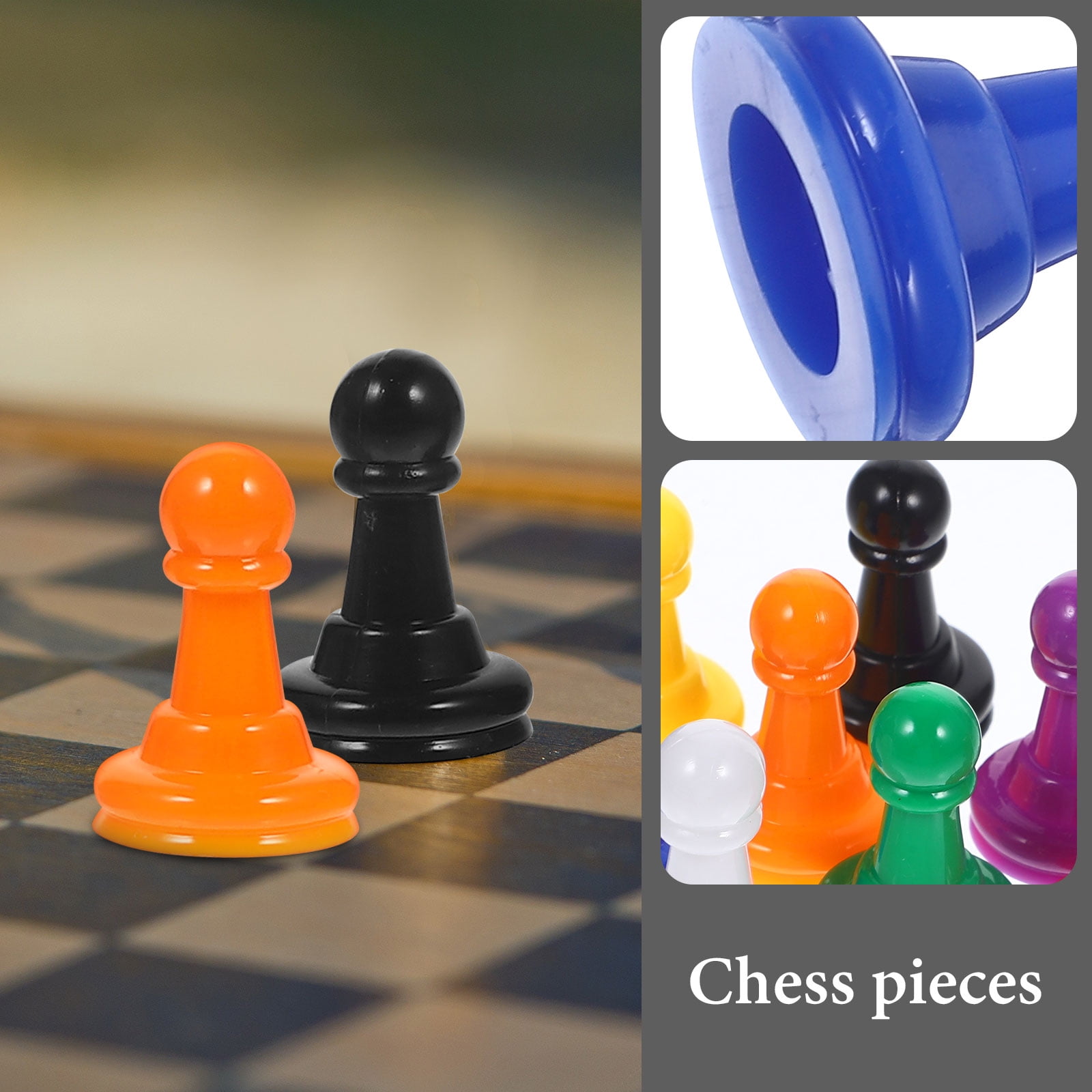 32 Pcs Board Game Pieces Educational Chess Colorful Plastic
