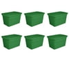 Sterilite Plastic 30 Gallon Tote Elf Green Set of 6