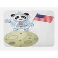 thumbnail image 1 of Panda Bath Mat, Panda Astronaut on the Moon Holding USA Flag Moonwalk Imagination Fantasy Picture, Non-Slip Plush Mat Bathroom Kitchen Laundry Room Decor, 29.5 X 17.5 Inches, Red Navy White, Ambesonne, 1 of 2