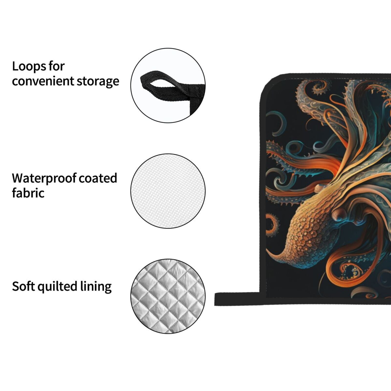 Octopus Twisted Tentacles Art 4Pcs Oven Mitts and Pot Holders Sets Oven Kitchen Gloves Hot Pads for Cooking BBQ Baking Grilling