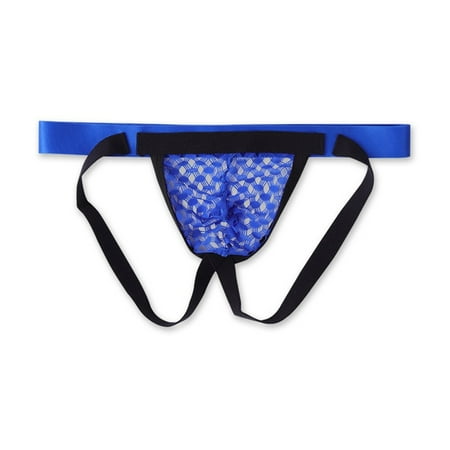 

Men Double Thong Sexy Thong Fishnet Cutout Transparent Panties Jock Strap