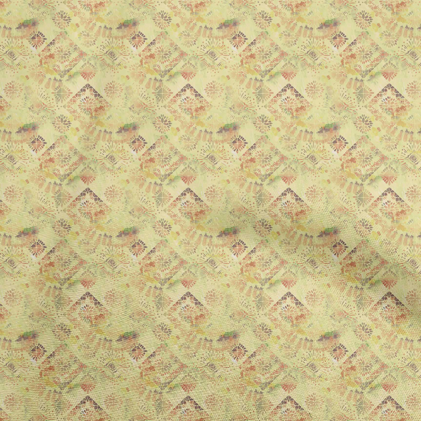 oneOone Cotton Jersey Light Yellow Fabric Asian Tie & Dye With Geometric  Diy Clothing Quilting Fabric Print Fabric By Yard 58 Inch Wide 