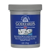 Goddards Silver Polisher Cleansing Foam with Sponge Applicator, Tarnish Remover, 6 oz