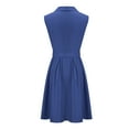 thumbnail image 4 of Jusqu'à 65 % de Rabais! Robes d'Été Mode pour Femmes 2024 Grande Taille Décontractées Couleur Unie Col en V Sans Manches Robe Soleil Robe Débardeur, 4 of 4