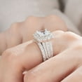 thumbnail image 7 of SHELOVES Vintage Style Princess Halo AAAAA CZ Wedding Engagement Ring Sets for Women 925 Sterling Silver Size 9, 7 of 7