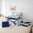 thumbnail image 5 of YST Bike Bedding King Size 7pcs, Geometric Bicycle Retro Printed Comforter Set Bed in a Bag, Simple Vehicles Kids Adults Room Decor Bedding Comforter Sets, Red Green Line Bed Sheets Set, 5 of 5