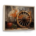thumbnail image 2 of Designart "Wheels of Time The Old Cart in Orange I" Transportation Floater Framed Wall Decor, 2 of 7