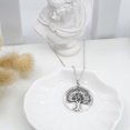 thumbnail image 2 of Boho Tree of Life Branches Round Disc Sterling Silver Nature Pendant Necklace, 2 of 5