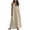 Khaki, variant on Ygbgbb Women's Summer Solid Cotton Linen V-Neck Sleeveless Dress Casual Side Slit Simple Loose Fit Midi Summer Sundress Navy S