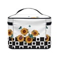 thumbnail image 3 of HELLHERO Butterfly and Sunflower Pattern Wide Open Portable Pouch Travel Makeup Bag with Brush Slots Makeup Brush Holder Bag 8.86 x 6.5 x 5.9 Inches, 3 of 5