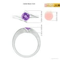 thumbnail image 5 of ANGARA Natural Bar-Set Solitaire Round Amethyst Bypass Ring in 925 Sterling Silver for Women (Size-6mm) | February Birthstone, Birthday, Anniversary, Jewelry Gift for Women | Natural Amethyst Ring, 5 of 9
