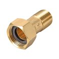 thumbnail image 1 of Conector de tubería de latón, Niple hexagonal, Conector roscado G1/2 macho x G3/4 hembra para acoplamientos de medidor de agua, 1 of 3