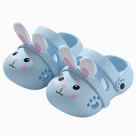 KPOPLK Kids Boys Girls Cartoon Clogs Slippers Toddler Slip On Lightweight Beach Pool Sandals Size 12,Blue