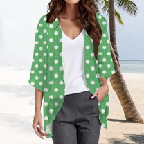 Pyhlmscde Womens Print Puff Sleeve Buttons Cardigan Cover Up Casual Blouse Tops, Womens Cover Up Top, Cover Up Tops For Women, Soft Cardigans For Women