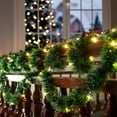 thumbnail image 5 of 9FT Lighted Christmas Green Garland with 40 Count Clear String Lights, Pre-lit Long Artificial Greenery Garlands, Plug in Holiday Decorative Lights, 5 of 7