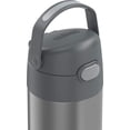 thumbnail image 3 of Botella de pajita de acero inoxidable aislada al vacío de 12 onzas THERMOS FUNTAINER para niños gris, 3 of 3