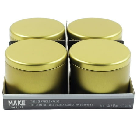 UPC: 0195158703634 | 6oz. Gold Candle Making Tins by Make Market®  4ct.