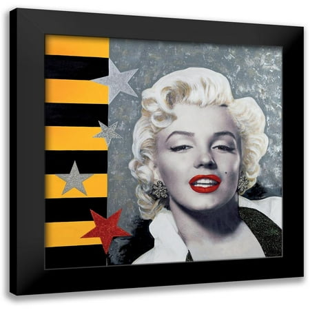 RMB 12x12 Black Modern Framed Museum Art Print Titled - Grey Star