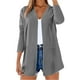 thumbnail image 3 of Sudadera con capucha para mujer,Cárdigan de lino para mujer, escote en V, abertura frontal, manga larga con bolsillos, poliéster ligero, uso diario informal, sopatenor, 3 of 9