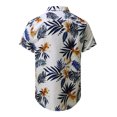 thumbnail image 3 of Camisas Manga Larga Hombre Top de camisa de manga corta con solapa y hebilla de impresión digital 3D de y ocio para hombre (White, XL), 3 of 7