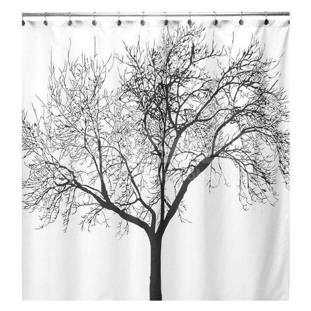 Tree Design Bathroom Bath Shower Curtain Liner 12 Hooks Com Bathroom Bath Shower Curtain Liner, Tree Shower Curtains