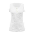 thumbnail image 3 of Uooqdmx Linen Tank Tops for Women, Gauze Shirts for Women, Plain Tank Tops for Women, Loose Fitting Tank Tops for Women, Sleeveless Tunic Tops for Women, White XXL, 3 of 7