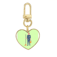 thumbnail image 1 of Dustman Janitor Binman Seiketsu Sanitation Gold Heart Keychain Metal Keyring Holder, 1 of 3
