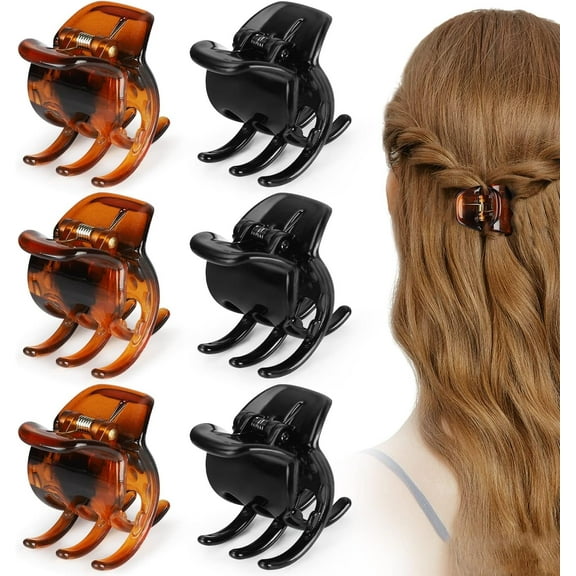 6 Pieces Hair Claw Clips, Medium Size Hair Claws 1.3 Inch Hair Jaw Clip for Women Girls Thick or Medium Hair